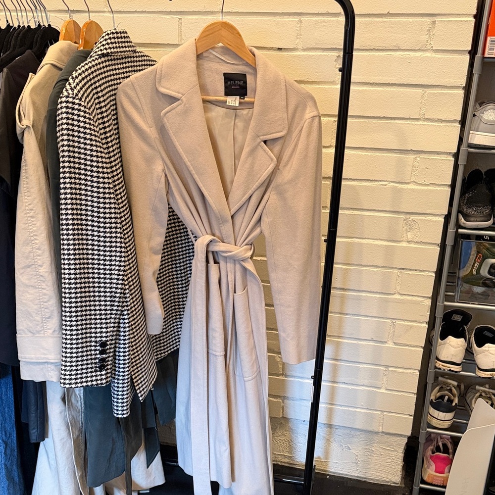 Helene London Cream Long Wrap Coat